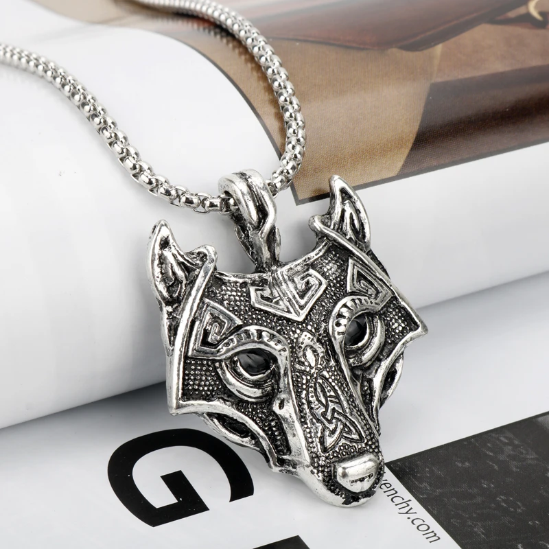 Dongsheng jewelry в стиле норвежских викингов Волчья Голова Цепочки и ожерелья