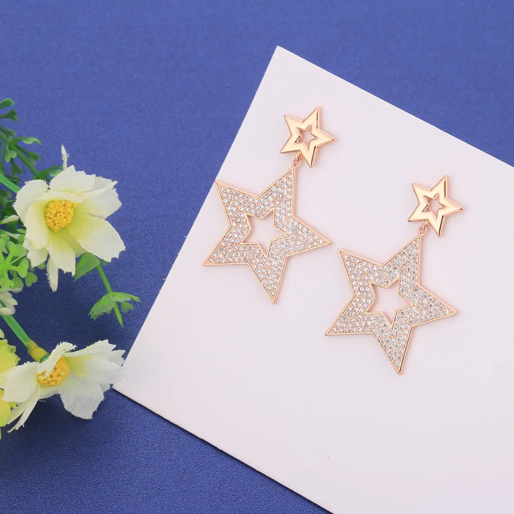 Женские серьги-подвески в стиле бохо длинные серьги форме большой звезды
