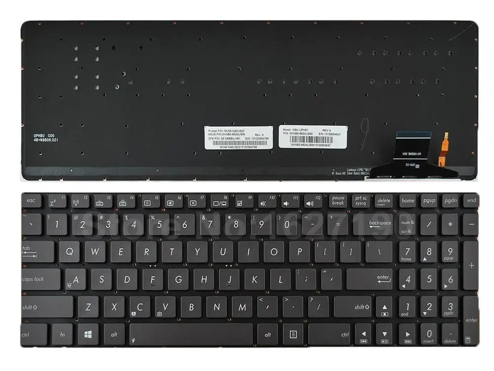 

US Keyboard For ASUS UX51 GRAY Backlit For Win8 New Laptop Keyboards With PN:NSK-UPA01 9Z.N8BBU.H01
