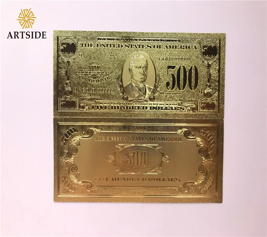 Золотая банкнота фольга 500 долларов США коллекция банкнот/бумажные деньги