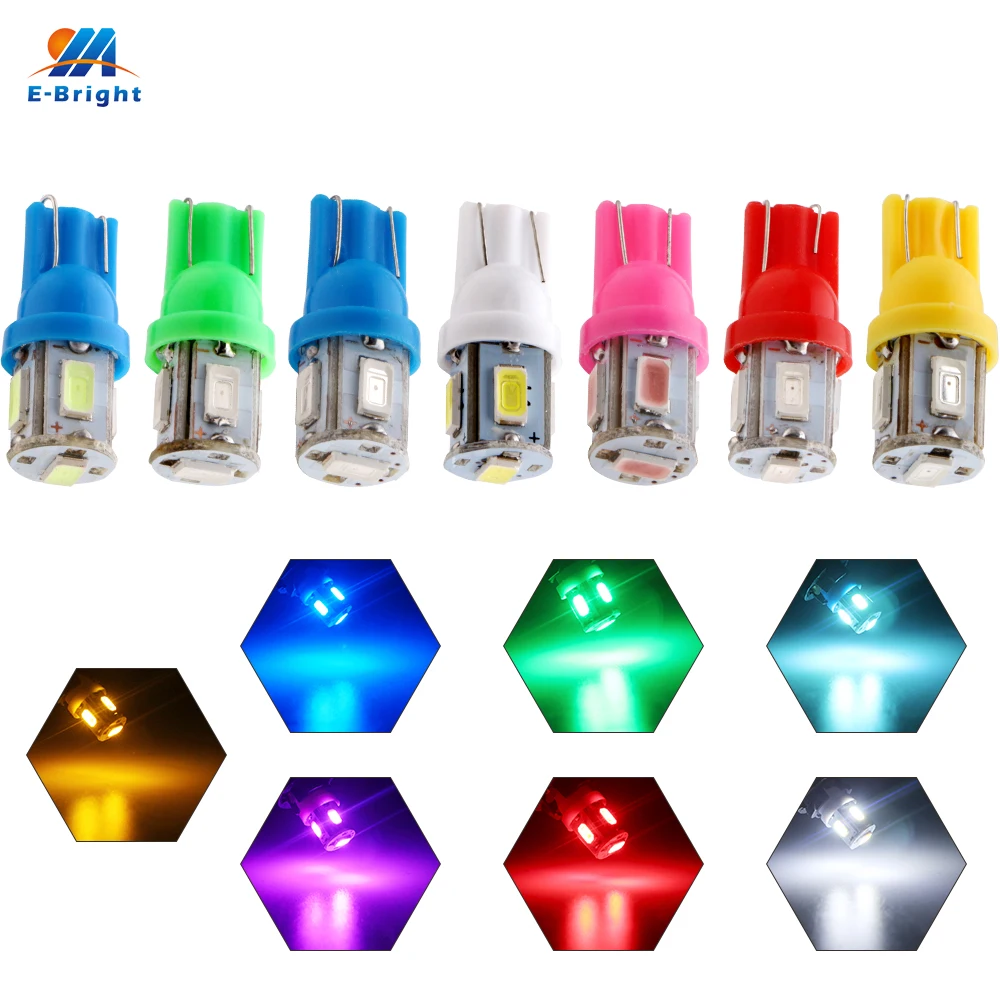 YM E Bright 4 шт. T10 5630 5 SMD 194 168 W5W 12V DC автомобильные Внутренние светодиодные лампы
