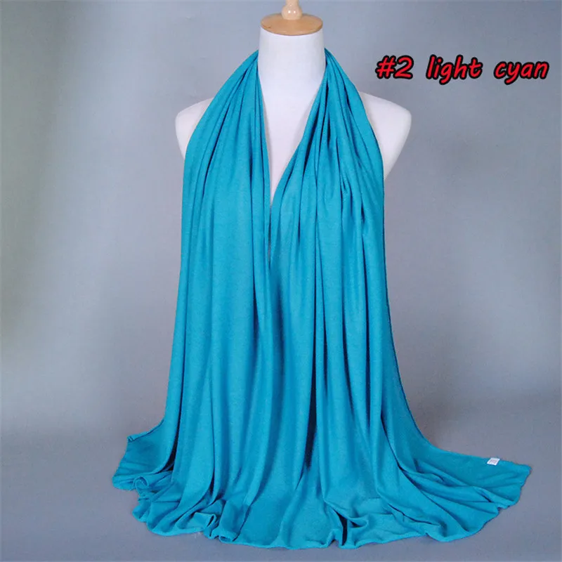 Новинка 2019 женские мусульманские платки однотонный модальный тюрбан-Джерси шарф