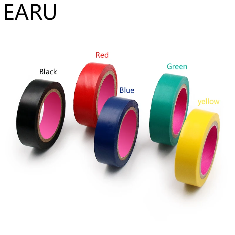 Color Electrical Tape PVC Wear-resistant Flame Retardant Lead-free Insulating Waterproof Eletrician White Black Red Blue Green |