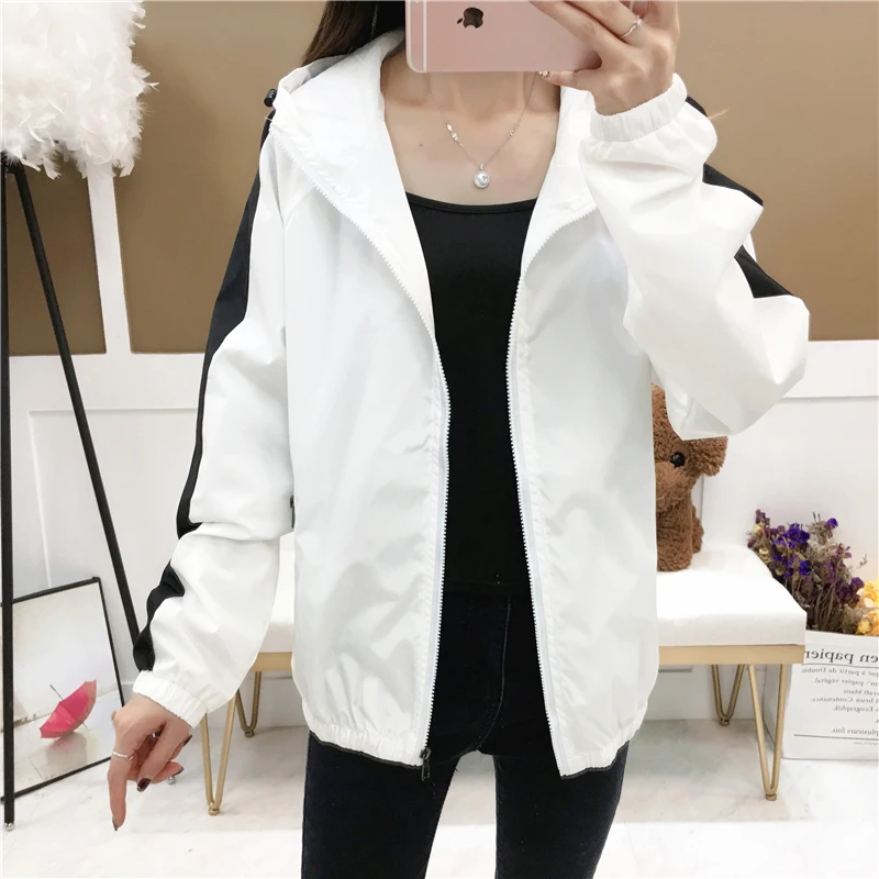 UHYTGF Women Hooded clothes 2019 Korean version of the loose Plus size top women jackets spring autumn Couple casual X24 | Женская