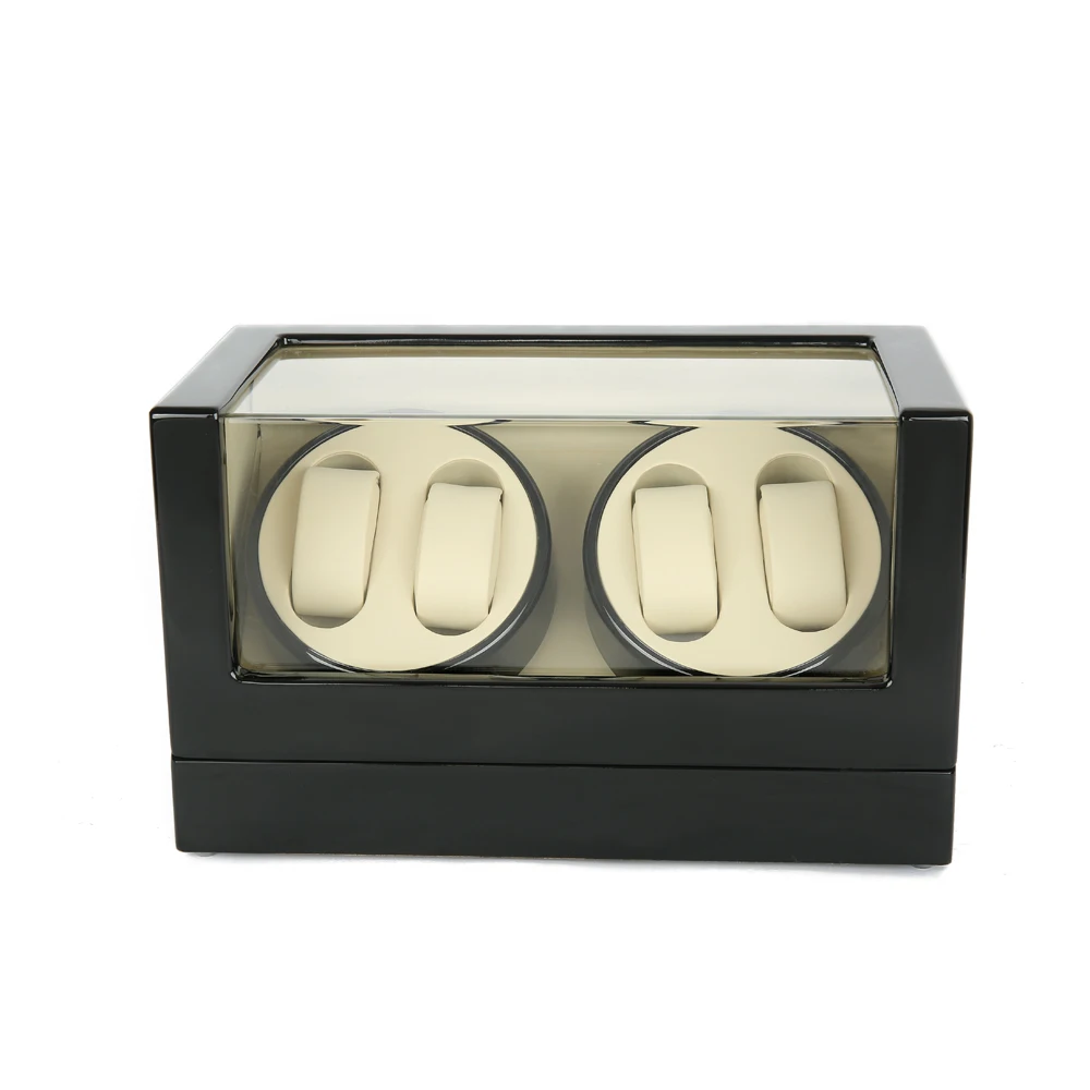 

Watch Winder ,LTCJ Wooden Automatic Rotation 4+0 Watch Winder Storage Case Display Box (Black-white)without the key