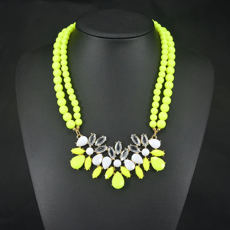 Модное крупное ожерелье из хрустальной смолы для женщин 2018 Колье и подвески |
