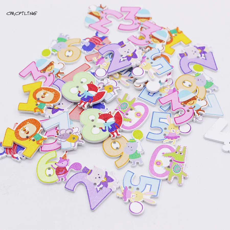 Деревянные пуговицы для детей с мультяшными животными деревянные ручной работы