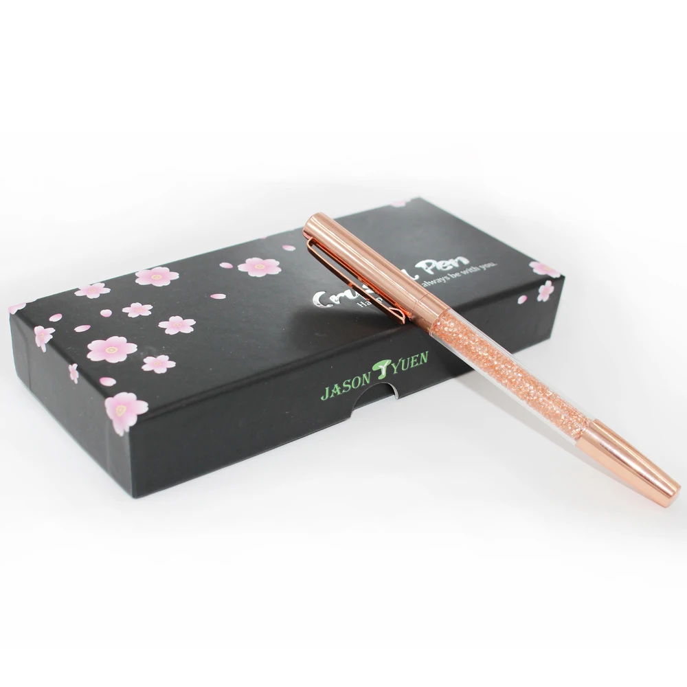 

Newest Gel ink pen - Bling Bling Crystal pen with Gel ink refill - Cherry blossom style gift box kit for Gifts preferred