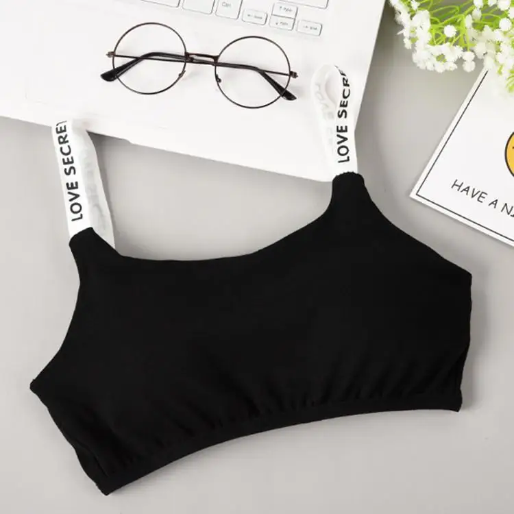 Бюстгальтер женский, дышащая, съемная стропа, буквы, удобный, сплошной цвет, бюстгальтер, хлопок, спортивный жилет, корсет