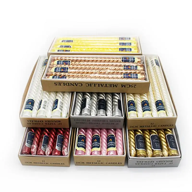 12 шт длинные резьбовые свечи яркие разноцветные Свадебные для дня рождения без