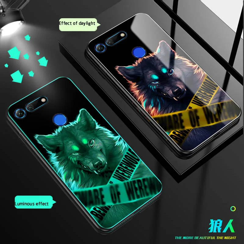 Светящийся стеклянный чехол для huawei P30 P20 mate 20 pro задняя крышка для Honor 20 pro V20 10 play 7X9 Lite 8X 9X pro Футляр для телефона