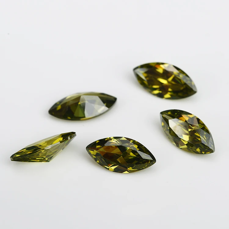 

1.5x3-10x20mm Marquise Shape 5A Olive Green CZ StoneSynthetic Gems Cubic Zirconia Beads