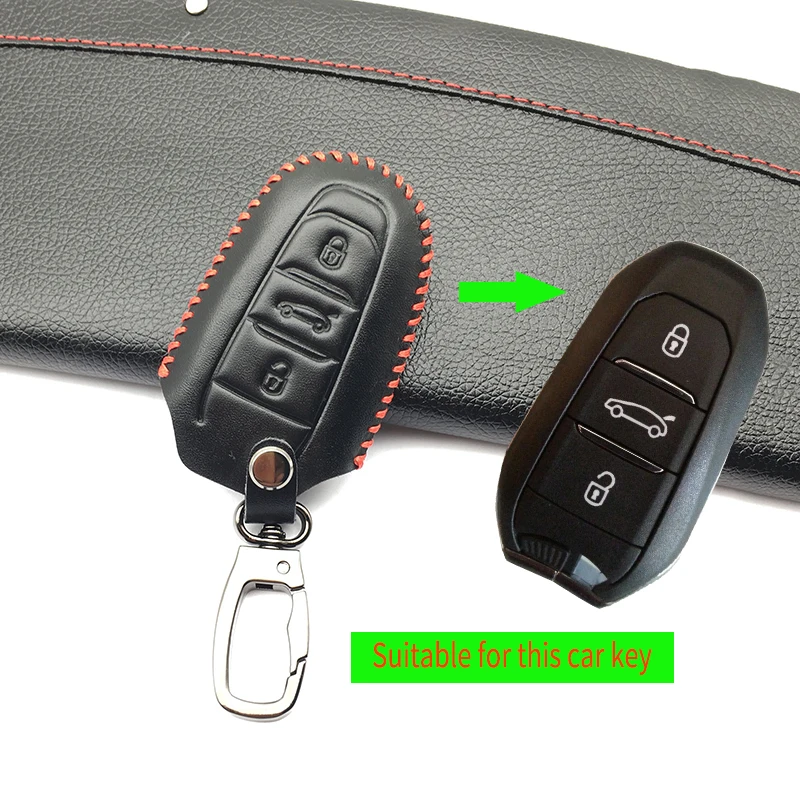 Новейший кожаный чехол для автомобильного ключа Peugeot 107 207 307 407 308 607 горячая