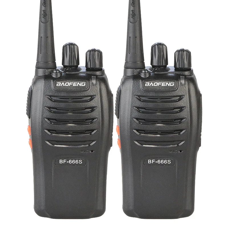 

2Pcs / Set Factory Original Black BaoFeng 666S Portable Walkie Talkie BF-666S UHF 400-470MHz Two Way Radio