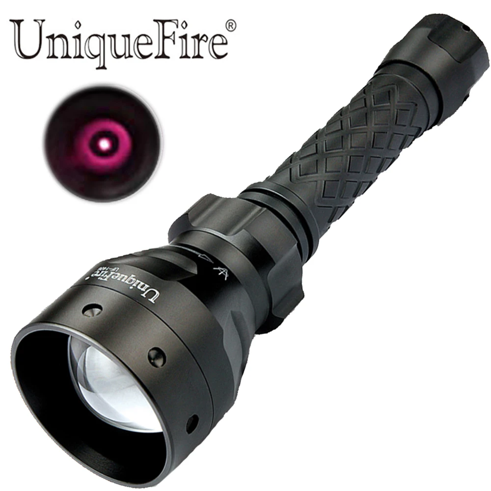 UniqueFire 1406 T50 Led Flashlight 3 Brightness Modes IR 850NM Zoomable Tactical Infrared Light Torch For Night Vision Hunting