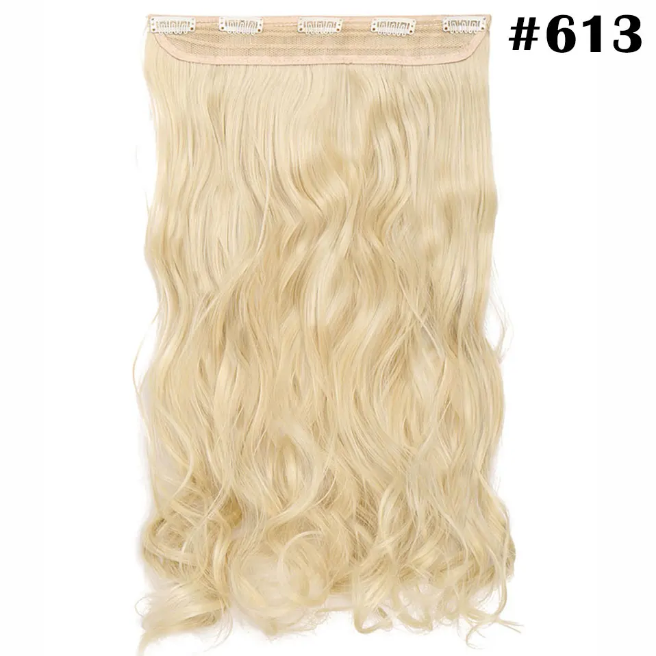 bleach blonde SNOILITE, 24 дюйма, синтетические кудрявые длинные волосы на заколках, цельные волосы для наращивания, наполовину полные волосы, черные, коричневые, красные волосы для женщин - Цвет: bleach blonde