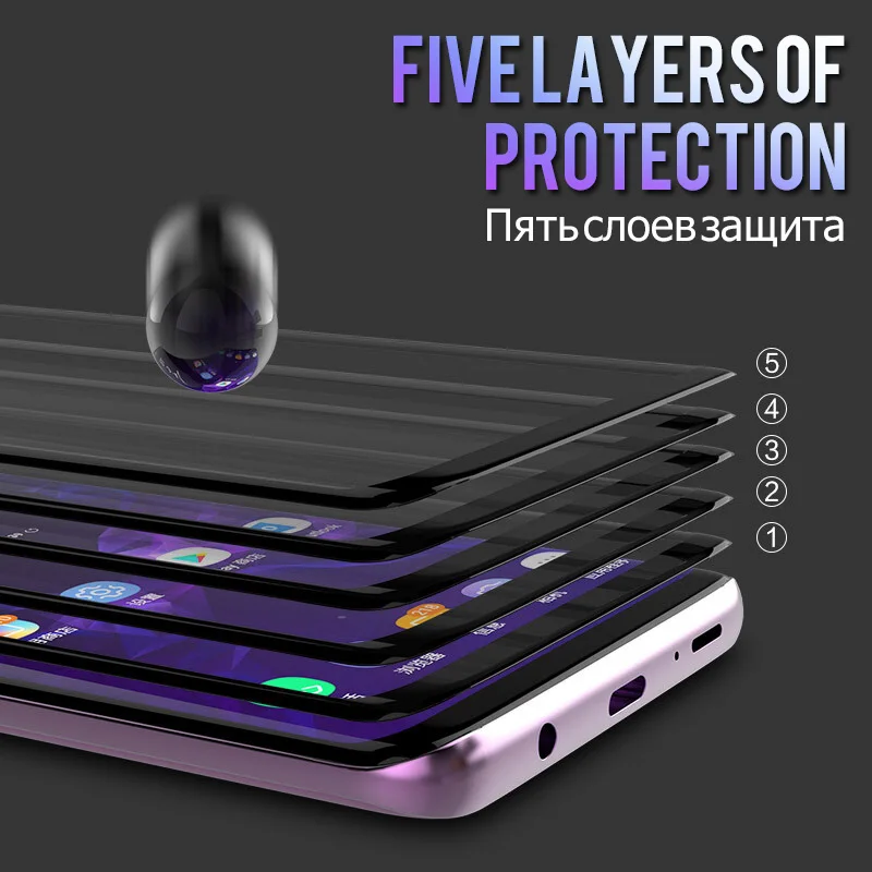 20D изогнутое закаленное Высокопрочное Экран протектор для samsung Galaxy S9 S8 S6 S7 Edge Plus