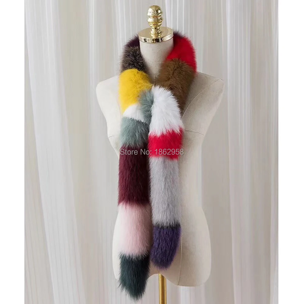 China Post Free Shipping SJ003 NEW Arrival 2019 Winter Top Quality Colorful Factory Wholesale Fox Fur Scarf |