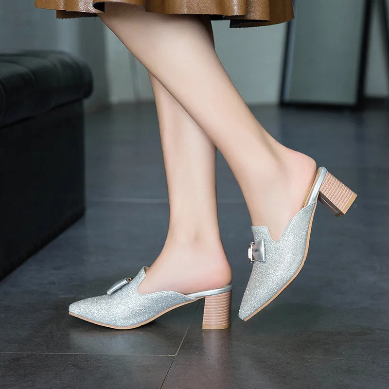 

ASUMER Plus Size 33-47 Shoes Woman Pointed Toe Shallow Pumps Women Shoes High Heels Shoes Prom Mules shoes Women 2020