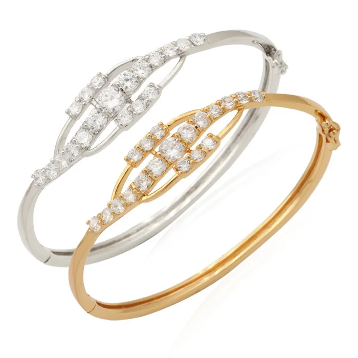 U7 Цирконы Кривой Браслет Ювелирные Изделия Оптом Позолоченный/Платиновое