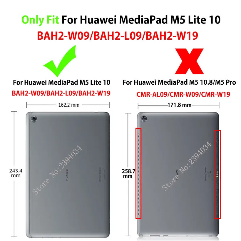 Роскошный чехол для Huawei MediaPad M5 lite 10 1 дюйма планшета с подставкой + пленка ручка | - Фото №1