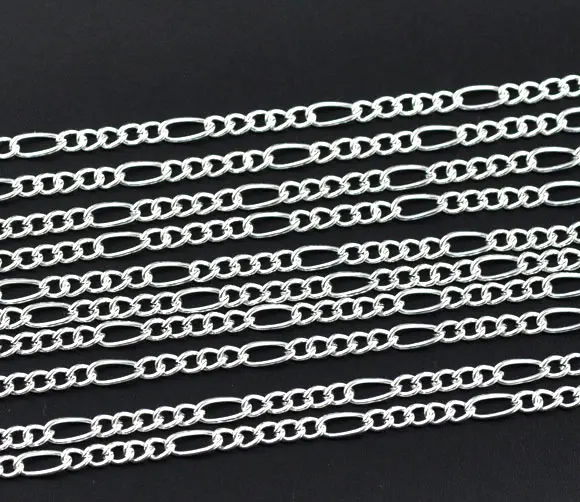 DoreenBeads сплав Серебристые цепи 7 5 мм x 3 (2/8 &quotx 1/8&quot) 4 2 (1/8 1 м Горячее предложение|colored