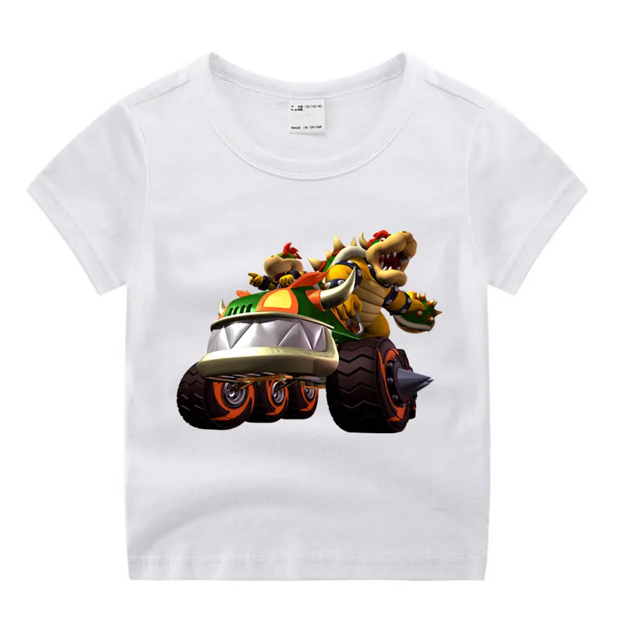 Одежда для маленьких мальчиков и девочек Марио Bowser семейная одежда с принтом