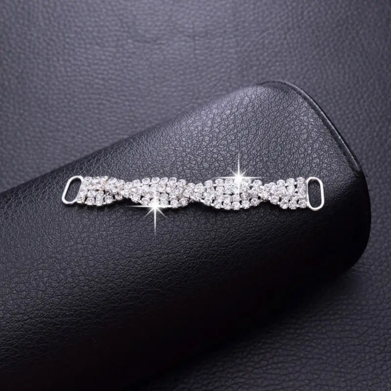 10 шт. плетеные стразы из прозрачного камня соединители для бикини пряжки