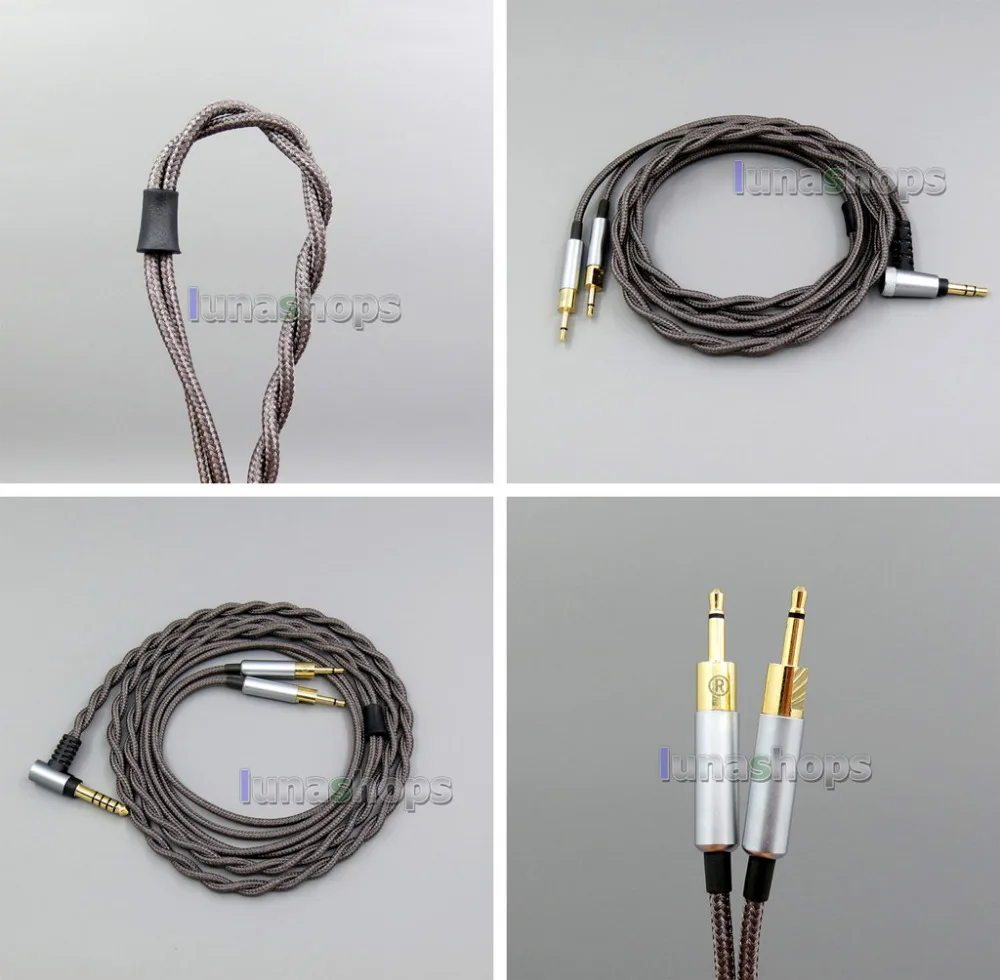 

3.5mm/4.4mm Weave Cloth OD 5mm OCC Pure Silver Plated Headphone Cable For Sennheiser HD700 LN006303