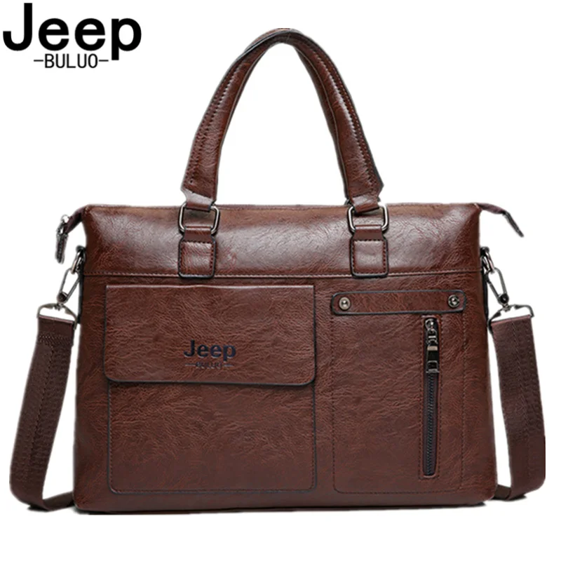 Мужской портфель для путешествий jeep buluo, светло-коричневая сумка для документов, из искусственной кожи, портфель для ноутбука 13", сумка на плечевом ремне, модель 6013, все сезоны