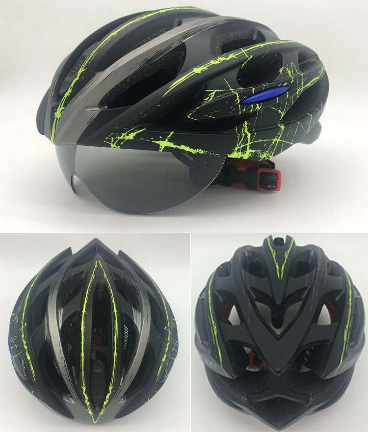 Шлем FASTERWAY ультралегкий со стеклом для горных и шоссейных велосипедов 3 линзы