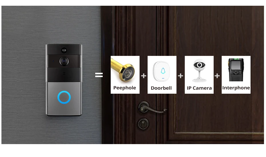 Tuya Smart Life беспроводной WiFi HD 1080P видео дверной звонок Домашняя безопасность PIR Обнаружение движения удаленный домофон 6 светодиодный IP08 дверной Звонок