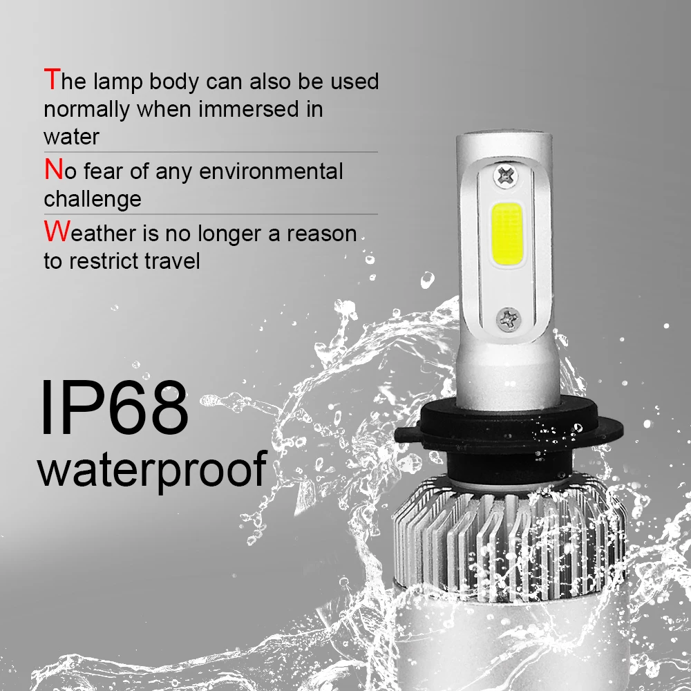 2 шт. Автомобильные светодиодные фары H4 Led H7 H11 H27 H1 H3 9005 HB3 9006 HB4 COB 12V 72W 8000LM 6500K