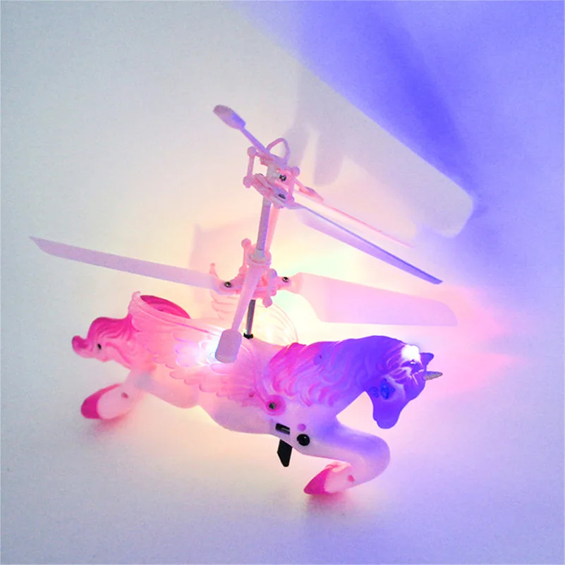 RC LED Infrared Induction Remote Control Flying Unicorn - Kids Gifts image 5