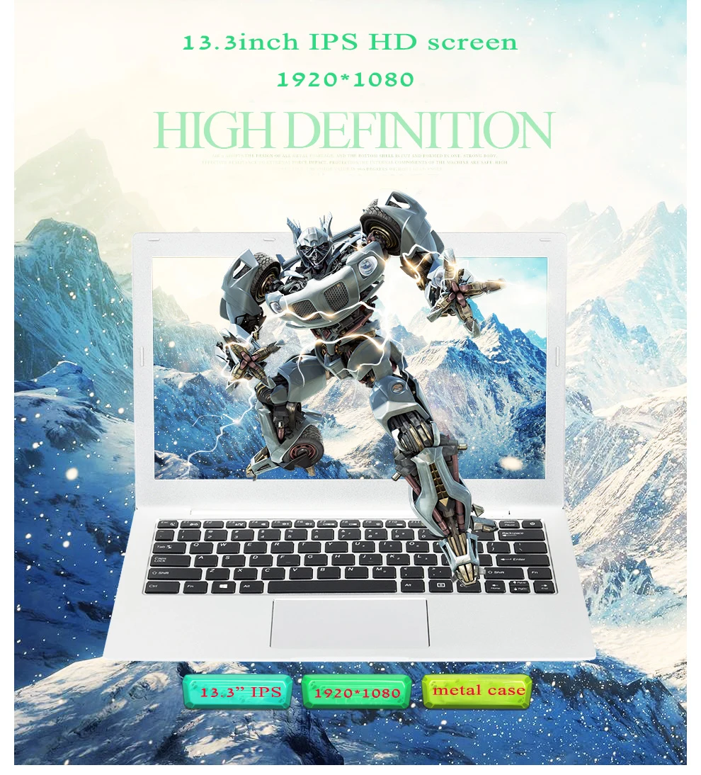 GMOLO 13,3 дюймов intel Core I7 7th Gen 7500U 8 Гб DDR4 ram 256 ГБ SSD+ Дополнительно 1 ТБ HDD металлический игровой ноутбук