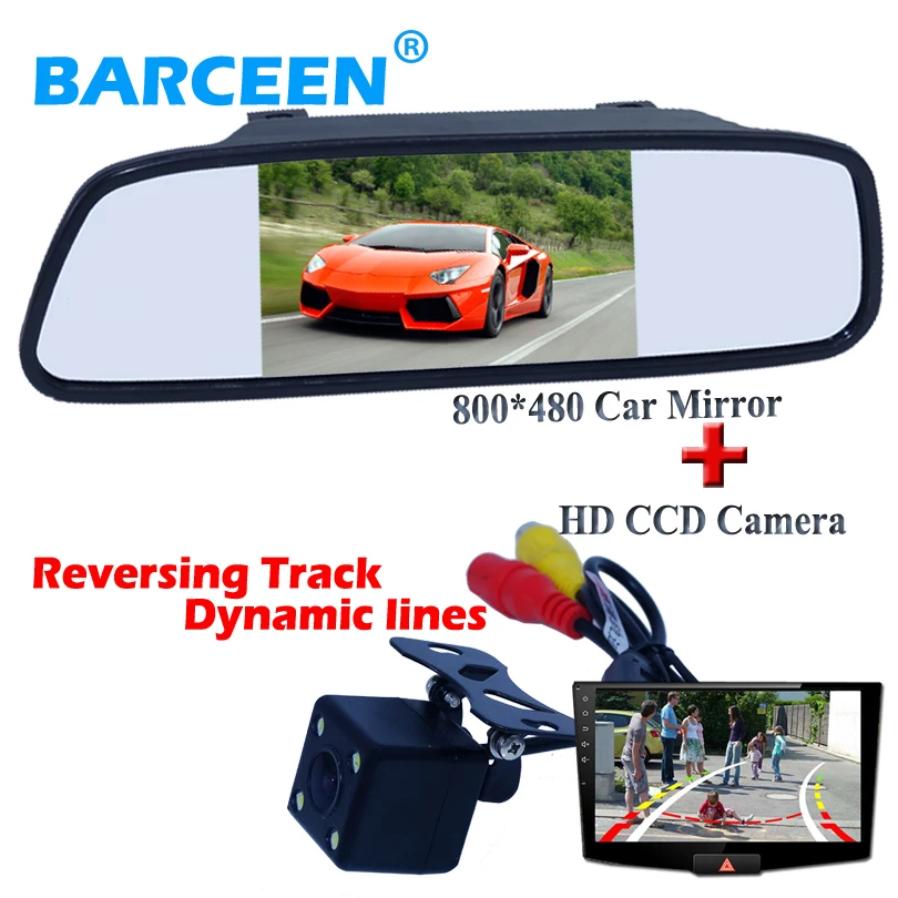 

hd lcd car parking monitor bring 4.3" screen with 170 angle car backup camera Dynamic track line for different cars