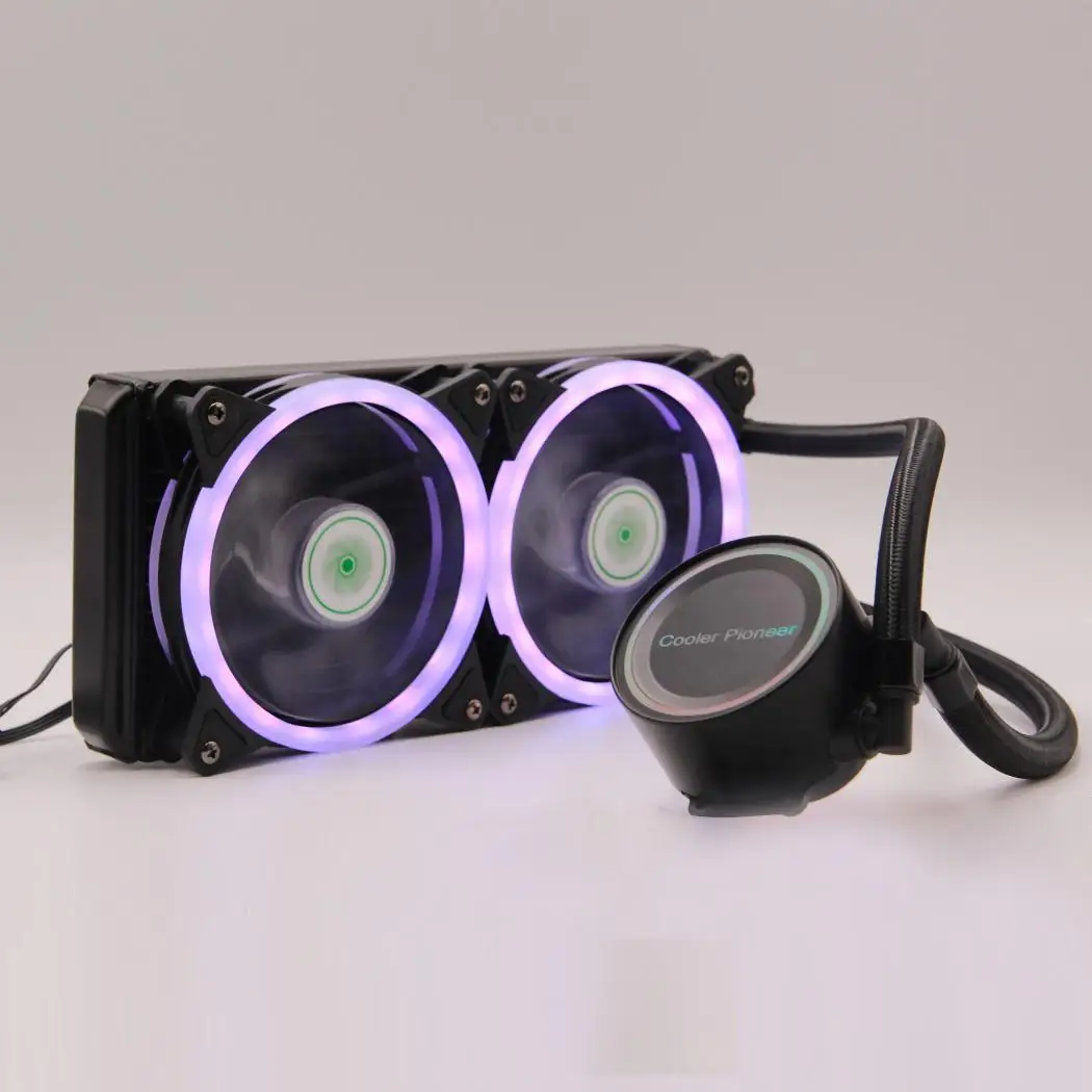 Интегрированное водяное охлаждение процессора теплоотвод 240 RGB AURA черный