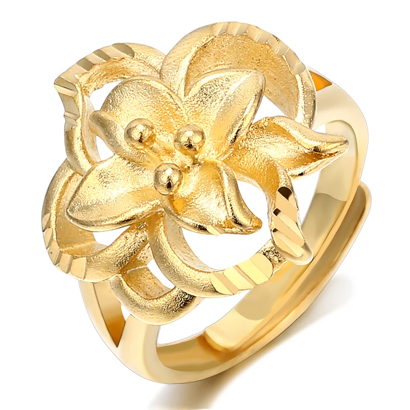 Полые Цветы обручальные кольца для женщин ювелирных изделий Bague Bijoux золотого