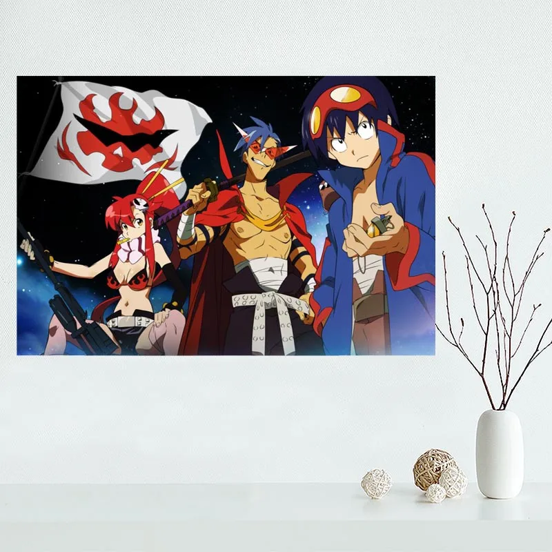 Холщовый постер Tengen Toppa Gurren Lagann украшение для дома настенное искусство Новое