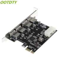 ootdty 4 port pci e to usb 3 0 hub pci express expansion card adapter 5 gbps speed for desktop computer components brand new