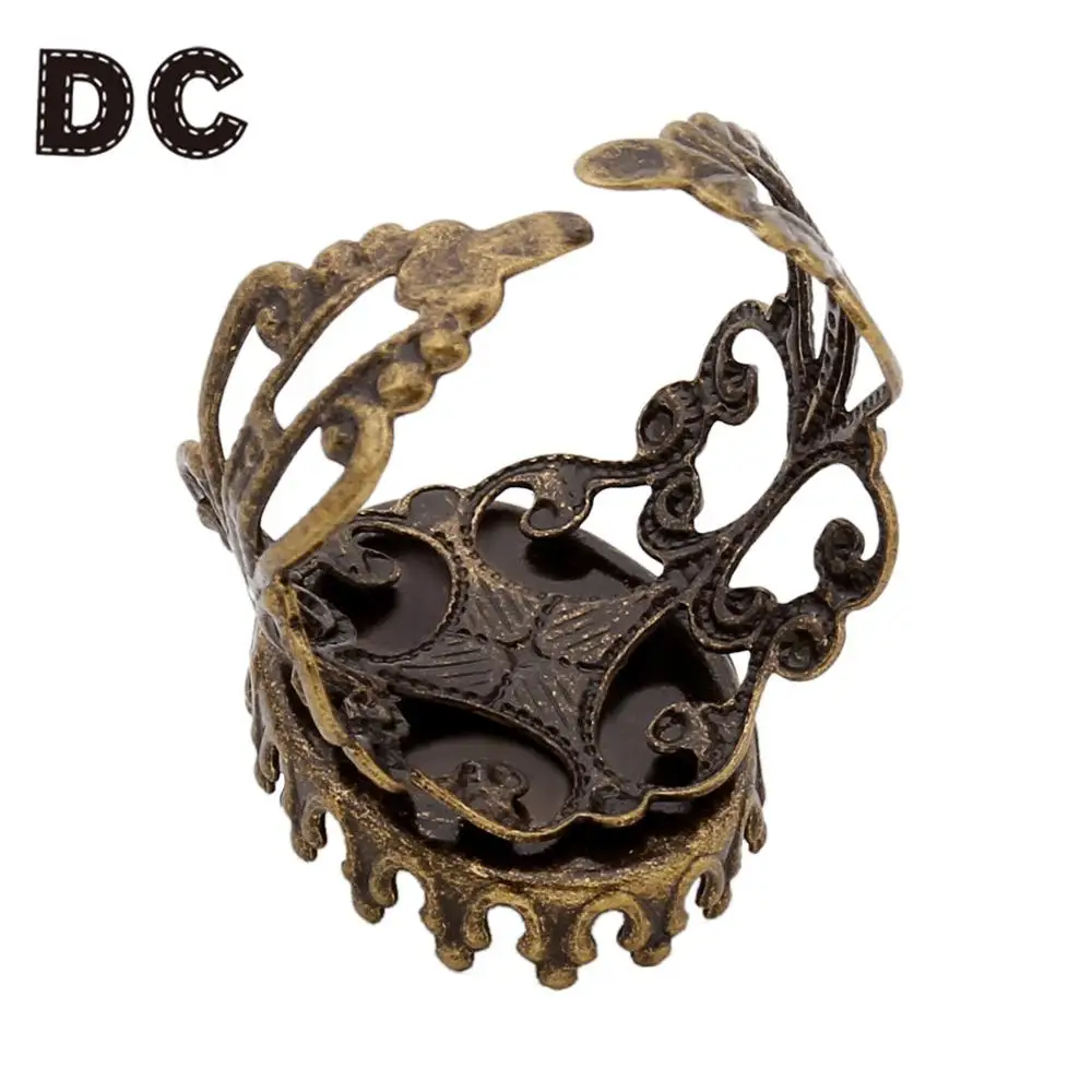 DC 10 шт/партия античная бронза цвет Регулируемые заготовки для колец женщин