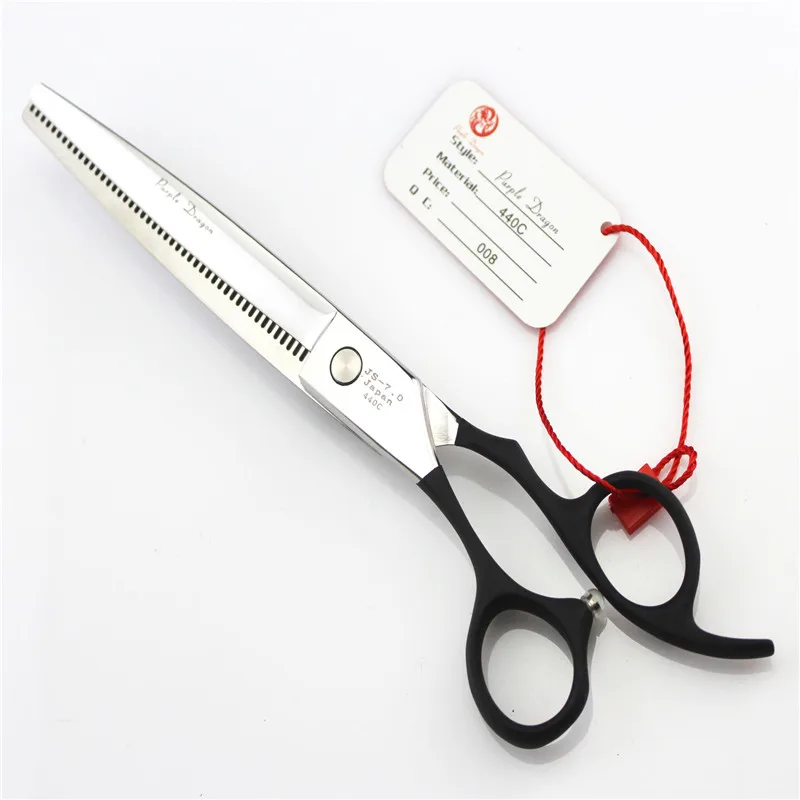 

Purple Dragon 7 inch Pet Shear for Dogs Left Handed Dog Hair Clipper Grooming Tool for Dog and Cat Titanium Salon