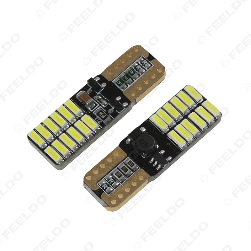 FEELOD 40 шт. T10 194 168 W5W безошибочная 4014 24 Светодиодная CAN-шина Автомобильная боковая