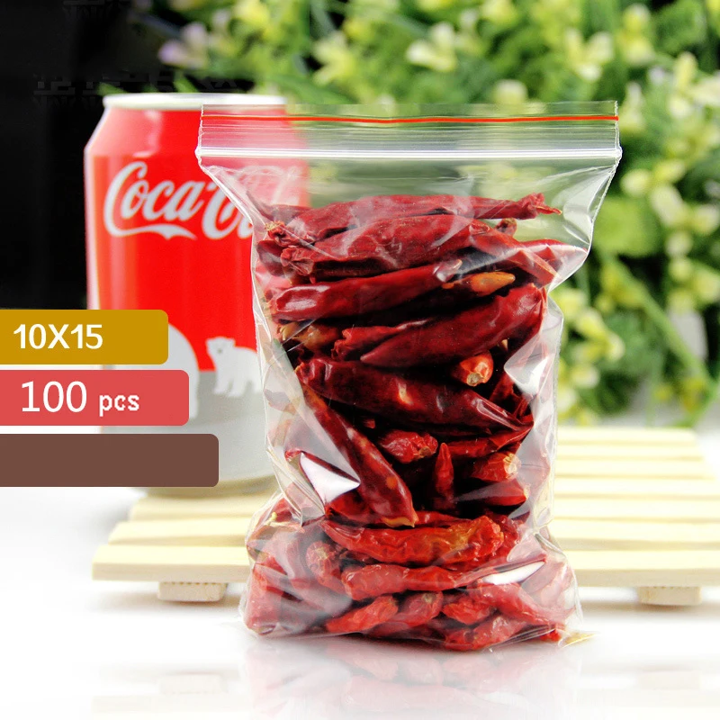 100pcs Transparent zipper bag Resealable Cellophane Bag Ziplock Storage Candy Food Sundries jewelry Bags Convenient | Дом и сад