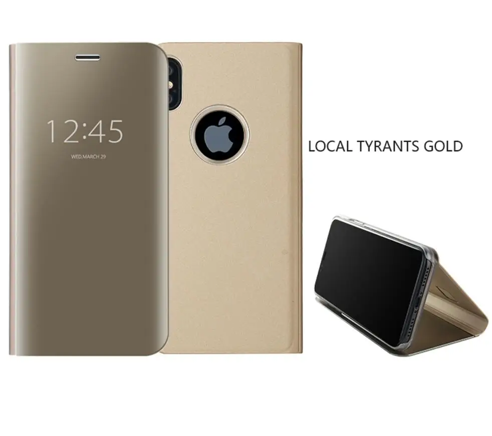 Gurioo модная зеркальная кобура откидной кронштейн защитная чехол для iPhone 6 6 S 7 8 9 Plus X 360 Полное покрытие задняя крышка-чехол для телефона