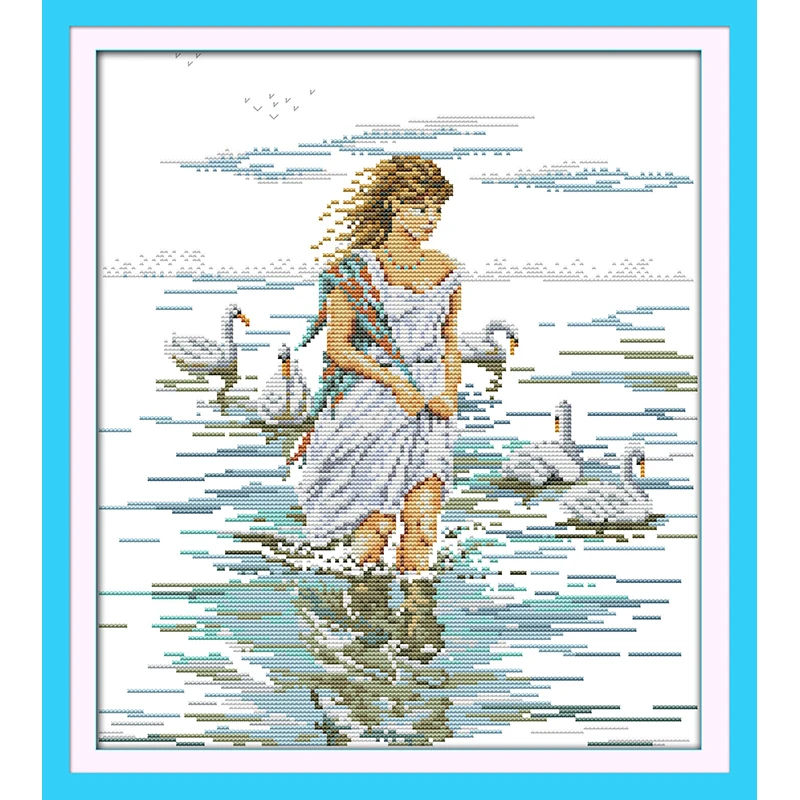 Joy Sunday The goose girl китайский набор крестиков экологичный хлопок печать 11CT сделай сам