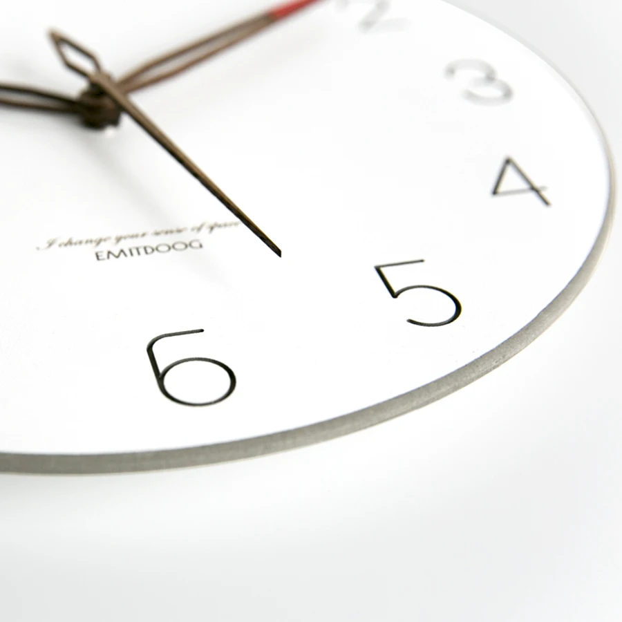 

Wooden Wall Clocks Modern Wall Decor Round Wood Silent Hanging Clock Pure White Type Wall Clock Quartz Modern Design Timer 5B139
