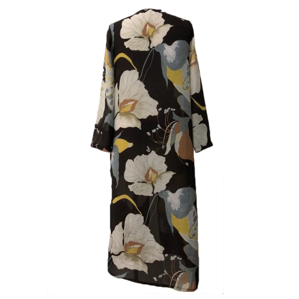 Блузка 2019 женская шифоновая рубашка Для женщин кимоно в винтажном стиле Кардиган