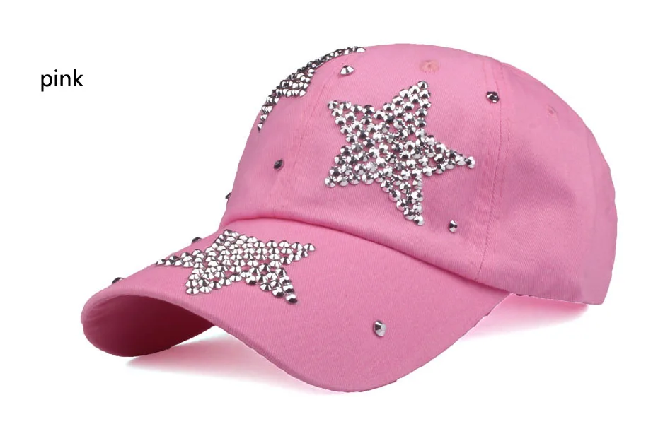 [YARBUU] бренд бейсболки высокое качество Стразы кепки с тремя звездами Snapback Casquette шляпа для женщин леди сплошной цвет