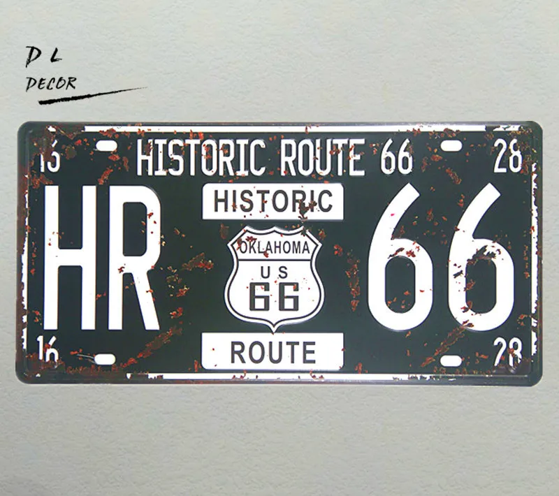 DL HR 66 старинная металлическая вывеска route для дома гаражной мастерской паба